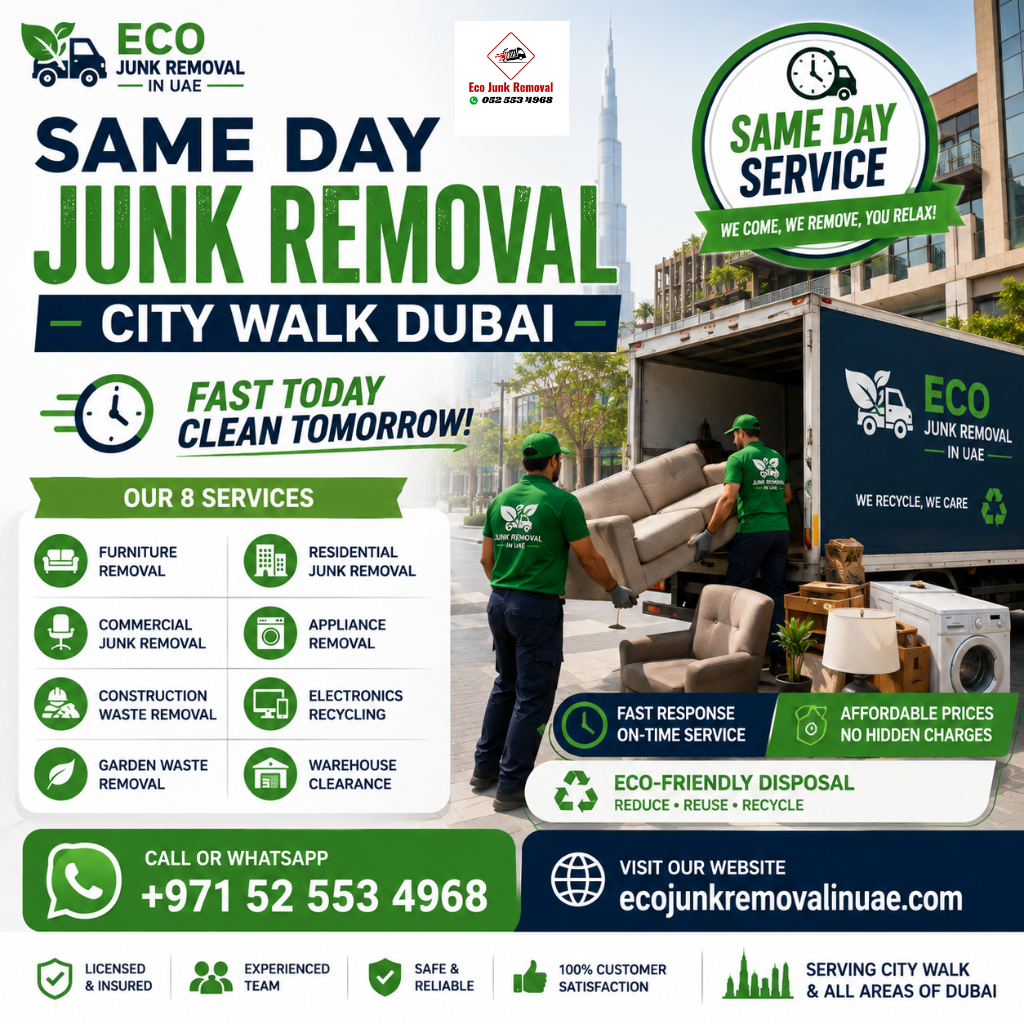 same day junk removal city walk dubai