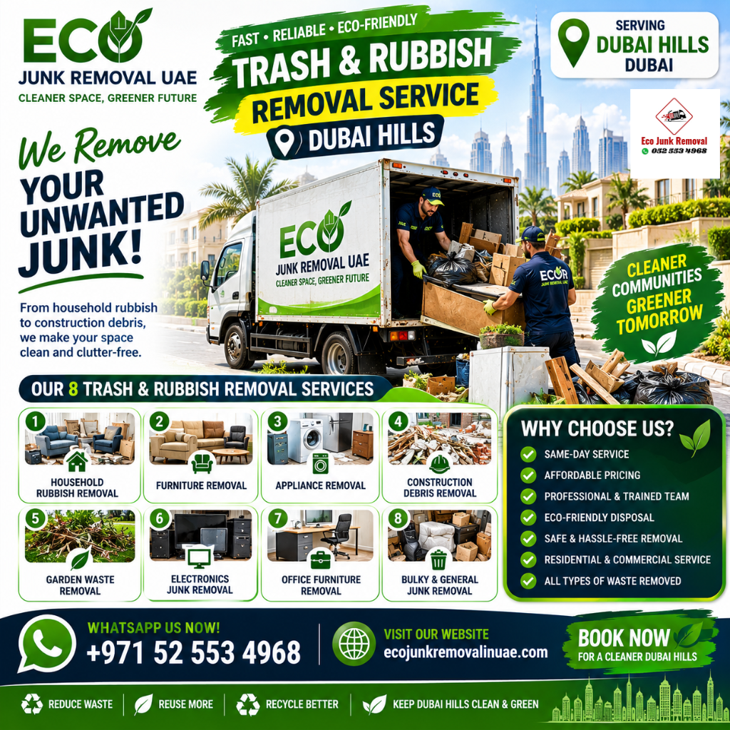 trash rubbish removal service dubai hills